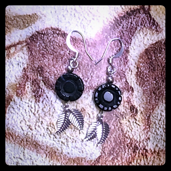 Onyx Flower Earrings